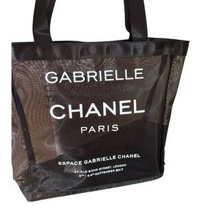 Chanel Black and White Graphic Tote Mesh
